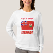 バミューダ バミューダ国旗 赤 個人名入り  Tシャツ (正面)