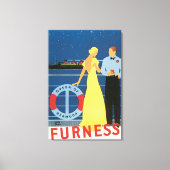 バミューダ・ファーネス・ヴィンテージのクイーンズトラベルポスター キャンバスプリント (正面)