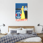 バミューダ・ファーネス・ヴィンテージのクイーンズトラベルポスター キャンバスプリント (インサイチュ (寝室))