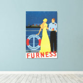 バミューダ・ファーネス・ヴィンテージのクイーンズトラベルポスター キャンバスプリント (インサイチュ (ウッドフロア))