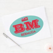 バミューダ – ユーロスタイル楕円ステッカー 楕円形シール (封筒)