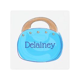 バミ名門私立校風のューダバッグパーソナライズされたメタルプリント メタルプリント