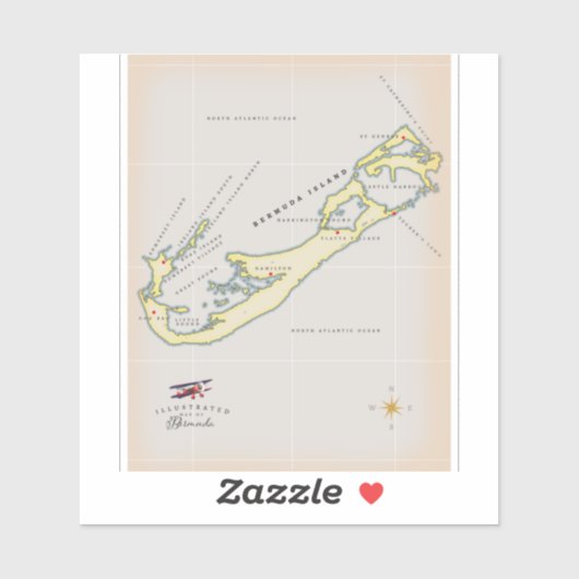 バミ図解入りの、写真付きのューダの地図 シール (シート)