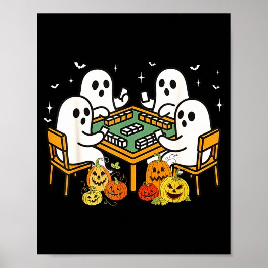 バムブーハロウィンゴースト麻雀面白いコスチュームゲーム ポスター (正面)