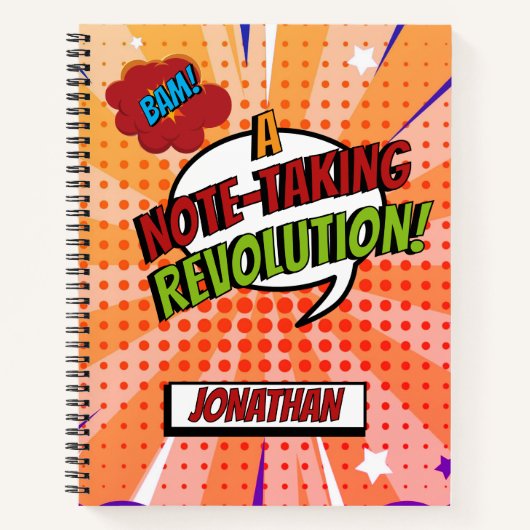 バム!漫画本クールパーソナライズされたトレンディーカラフル ノートブック (正面)