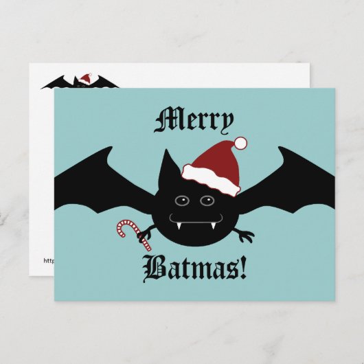 バメリートマス間抜けゴシックこうもり シーズンポストカード (正面/裏面)