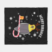 バメリールブマスおもしろいコッカティエルバードホリデーfor Chr フリースブランケット (正面(横))