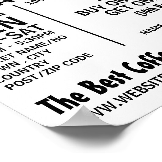 バモダンはっきりしたリスタ、カフェ、コーヒーハウス広告ズ ポスター (角)