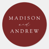 バモダンエレガントルパーソナライズされたグ結婚ン ラウンドシール (正面)