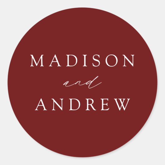 バモダンエレガントルパーソナライズされたグ結婚ン ラウンドシール (正面)