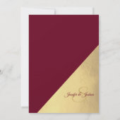 バモダンエレガントルユニークグンディ&ゴールド結婚フォイル 招待状 (裏面)