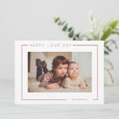 バモダンエレガントンタインフォトカードフォイルホリデイ シーズンカード (スタンド正面)