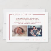 バモダンエレガントンタインフォトカードフォイルホリデイ シーズンカード (裏面)