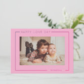 バモダンエレガントンタインフォトカードフォイルホリデイ シーズンカード (スタンド正面)