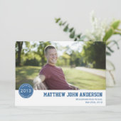 バモダンッジフォト卒業招待状 – 青 招待状 (スタンド正面)