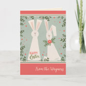 バモダンニーパステルフローラカスタムハッピーイースター カード (正面)