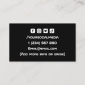 バモダンミニマルドミントンのコーチのチームプレーヤースポーツ 名刺 (裏面)