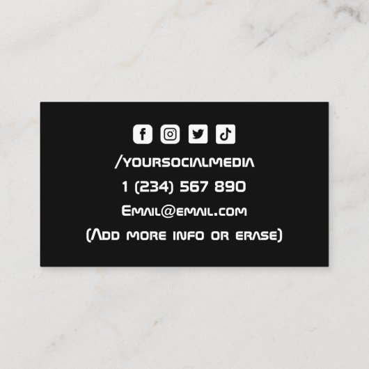 バモダンミニマルドミントンのコーチのチームプレーヤースポーツ 名刺 (裏面)