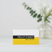 バモダンミニマルンシンプルはっきりした黒黄 名刺 (スタンド正面)