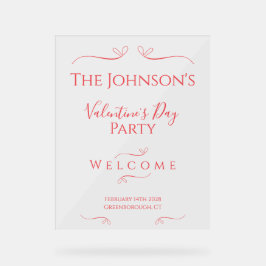 バモダンミニマルンタインのパーティーへようこそ アクリルサイン