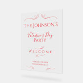 バモダンミニマルンタインのパーティーへようこそ アクリルサイン (傾斜)