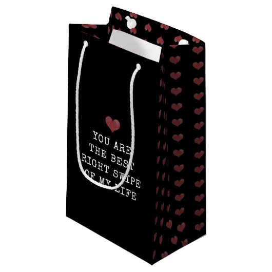 バモダンミニマルンタイン・デー・ブラック スモールペーパーバッグ (正面アングル)