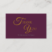 バモダンルエレガントグンディと金ゴールドサンキューカード 名刺 (正面)