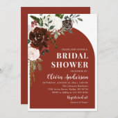 バモダンルエレガントグンディフローラブライダルシャワー 招待状 (正面/裏面)