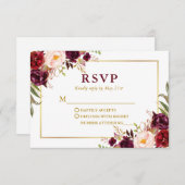 バモダンルエレガントグンディフローラ結婚金ゴールド 出欠カード (正面/裏面)