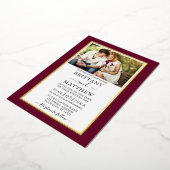 バモダンルエレガントグンディ写真結婚の金ゴールド 箔招待状 (回転した状態)