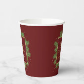 バモダンルエレガントグンディ赤クリスマス植物学 紙コップ (左)