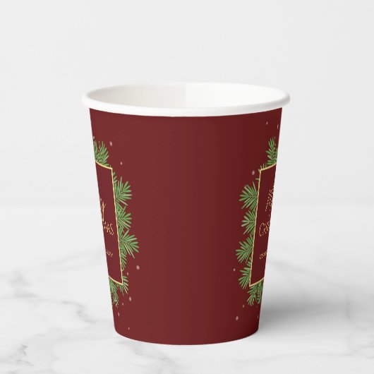 バモダンルエレガントグンディ赤クリスマス植物学 紙コップ (左)