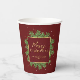 バモダンルエレガントグンディ赤クリスマス植物学 紙コップ