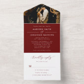 バモダンルエレガントグンディ・アンパサンド写真結婚の オールインワン招待状 (内側)