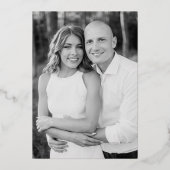 バモダンルエレガントグンディ・モノグラム写真結婚の 箔招待状 (裏面)