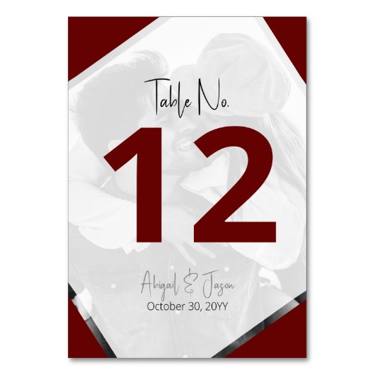 バモダンルカジュアルグンディファンシーの「無結婚」 テーブルナンバー (正面)