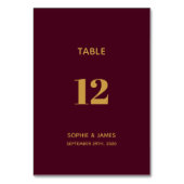 バモダンルガンディと金ゴールド結婚ズ テーブルナンバー (裏面)