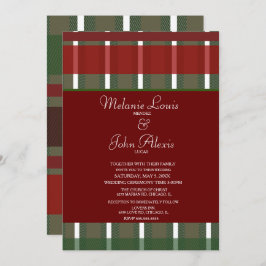 バモダンルガンディストライプのグ結婚ホワイト 招待状