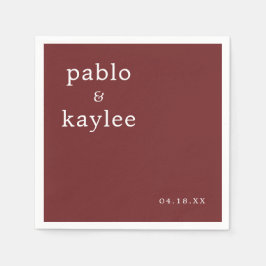 バモダンルガンディ結婚ミニマル スタンダードカクテルナプキン