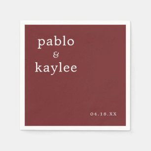 バモダンルガンディ結婚ミニマル スタンダードカクテルナプキン