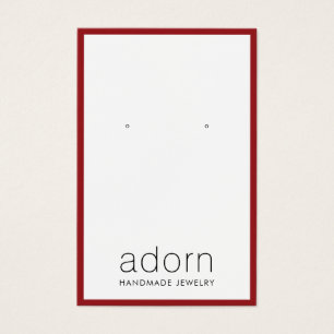 バモダンルガンディ縁ど赤イヤリングディスプレイカード