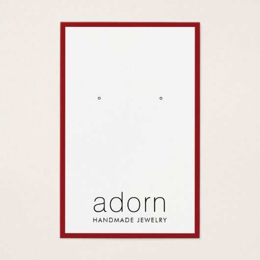 バモダンルガンディ縁ど赤イヤリングディスプレイカード (正面)