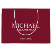 バモダンルガンディ赤パーソナライズされたグロムスマン ラージペーパーバッグ (正面)