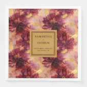 バモダンルガンディ金ゴールド結婚のディナーナプキンス (正面)