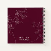 バモダンルグンディパーソナライズされたフローラ結婚ボホの3 ノートブック (裏面)