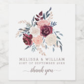 バモダンルグンディフローラありがとうアイボリー結婚 ワインラベル (シングルラベル)