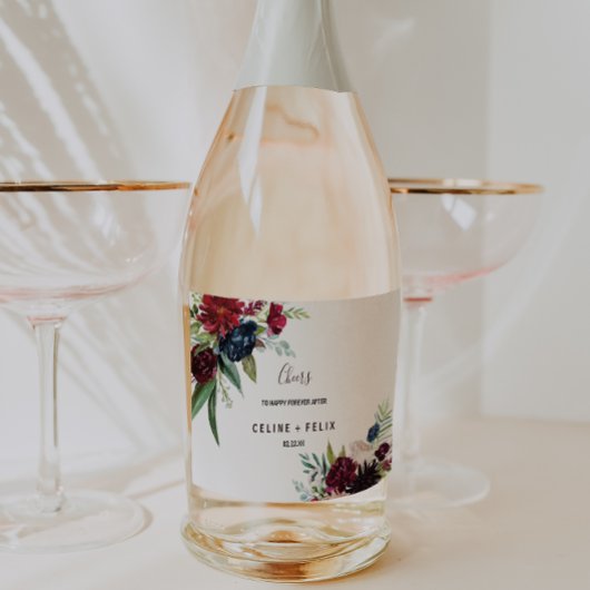 バモダンルグンディ海軍のワ結婚イきらめくンラベル スパークリングワインラベル