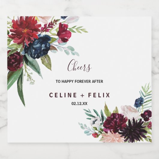 バモダンルグンディ海軍のワ結婚イきらめくンラベル スパークリングワインラベル (シングルラベル)