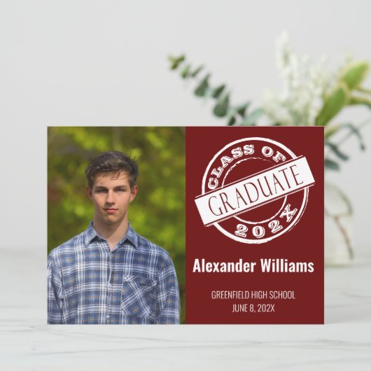 バモダンルグンディ男写真卒業パーティー 招待状 (スタンド正面)