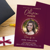 バモダンルスタイリッシュグンディ卒業招待状 案内状